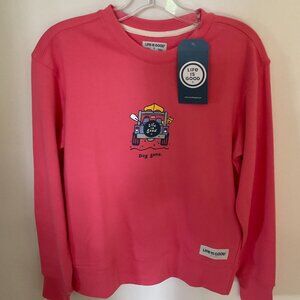 LIFE IS GOOD Women's "Dog Gone" Crewneck Sweatshirt NWT Size S/P